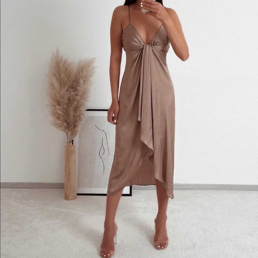 ZARA Knotted Slip Dress - Picture 3 of 16